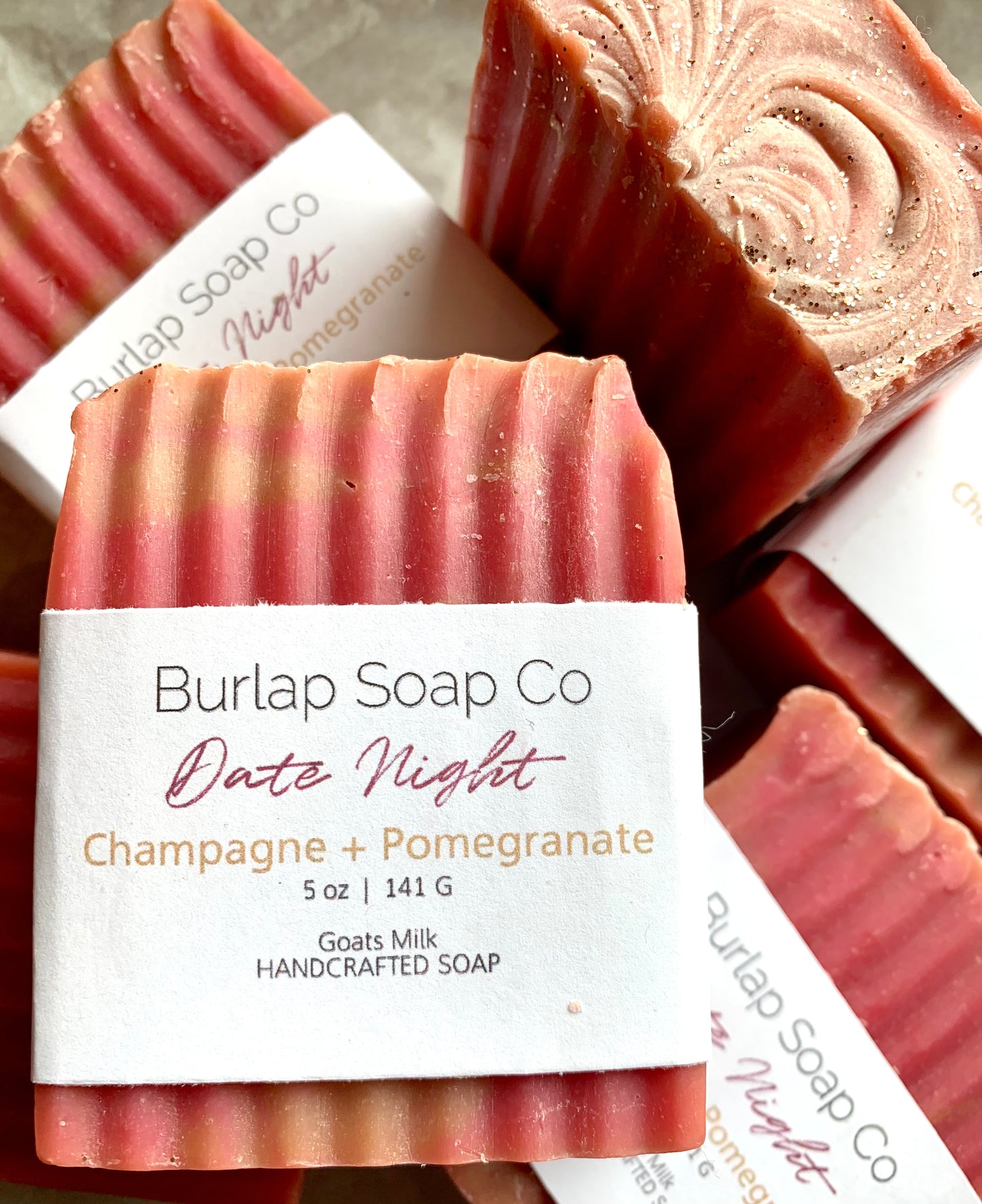 Pink Champagne Sparkle, 6 oz Goat Milk Soap