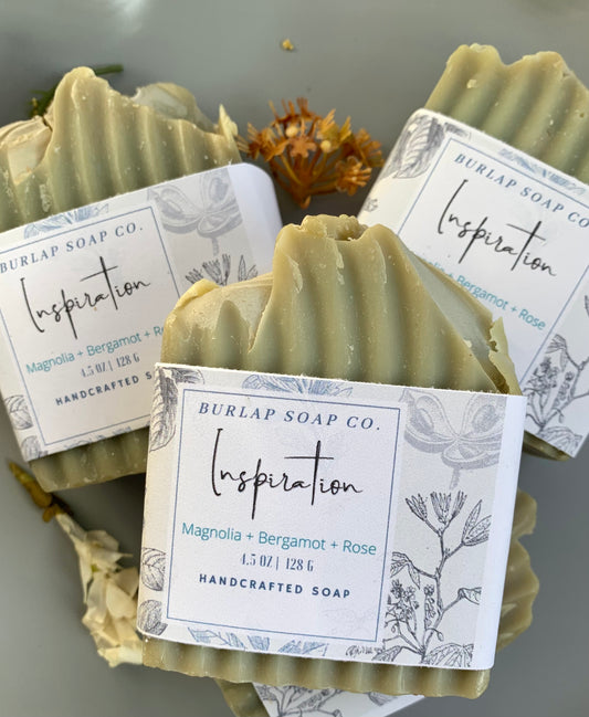 Inspiration Magnolia + Bergamot + Rose Handcrafted  Bar Soap