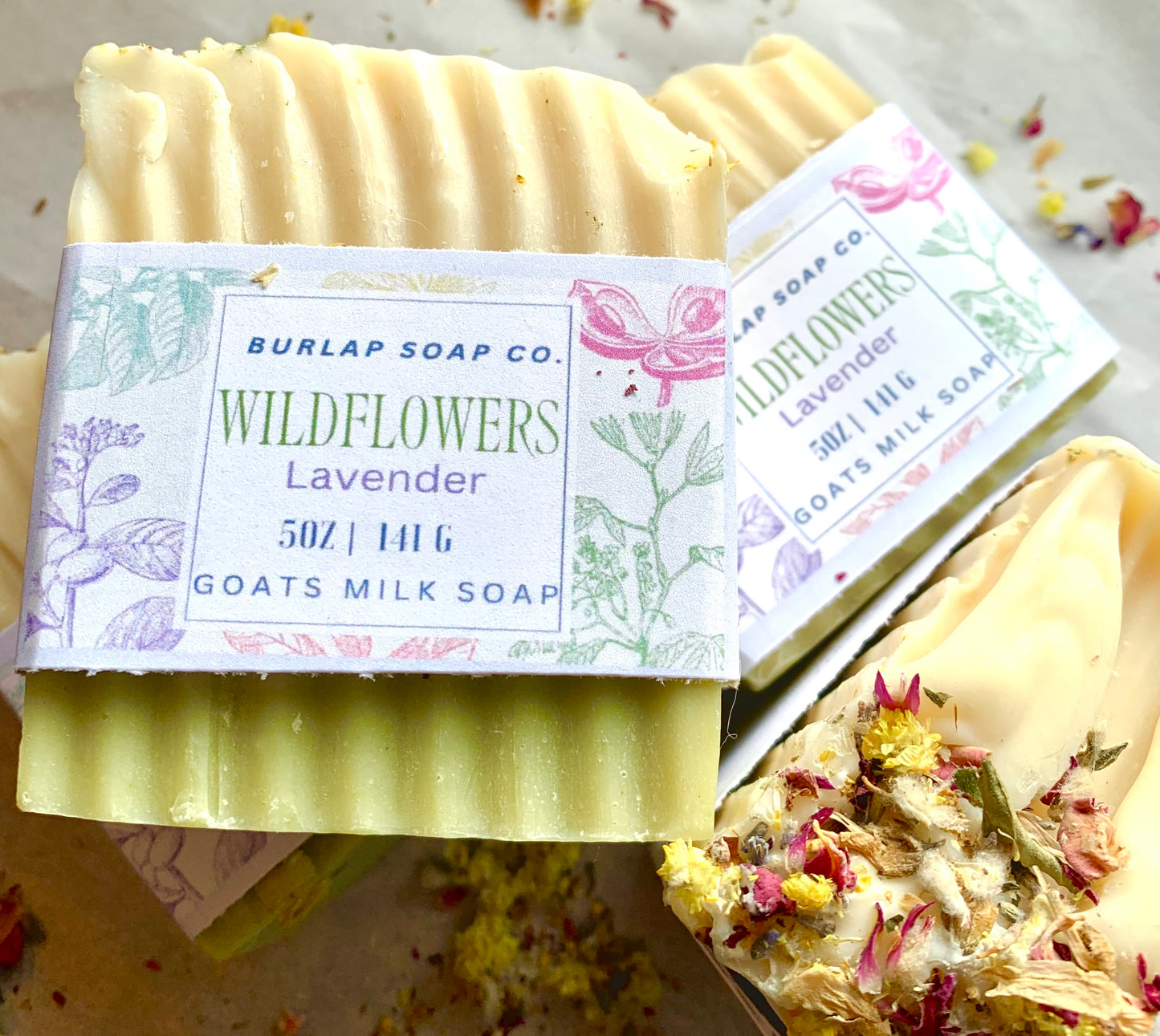 “Wildflowers” Lavender Goats Milk Soap