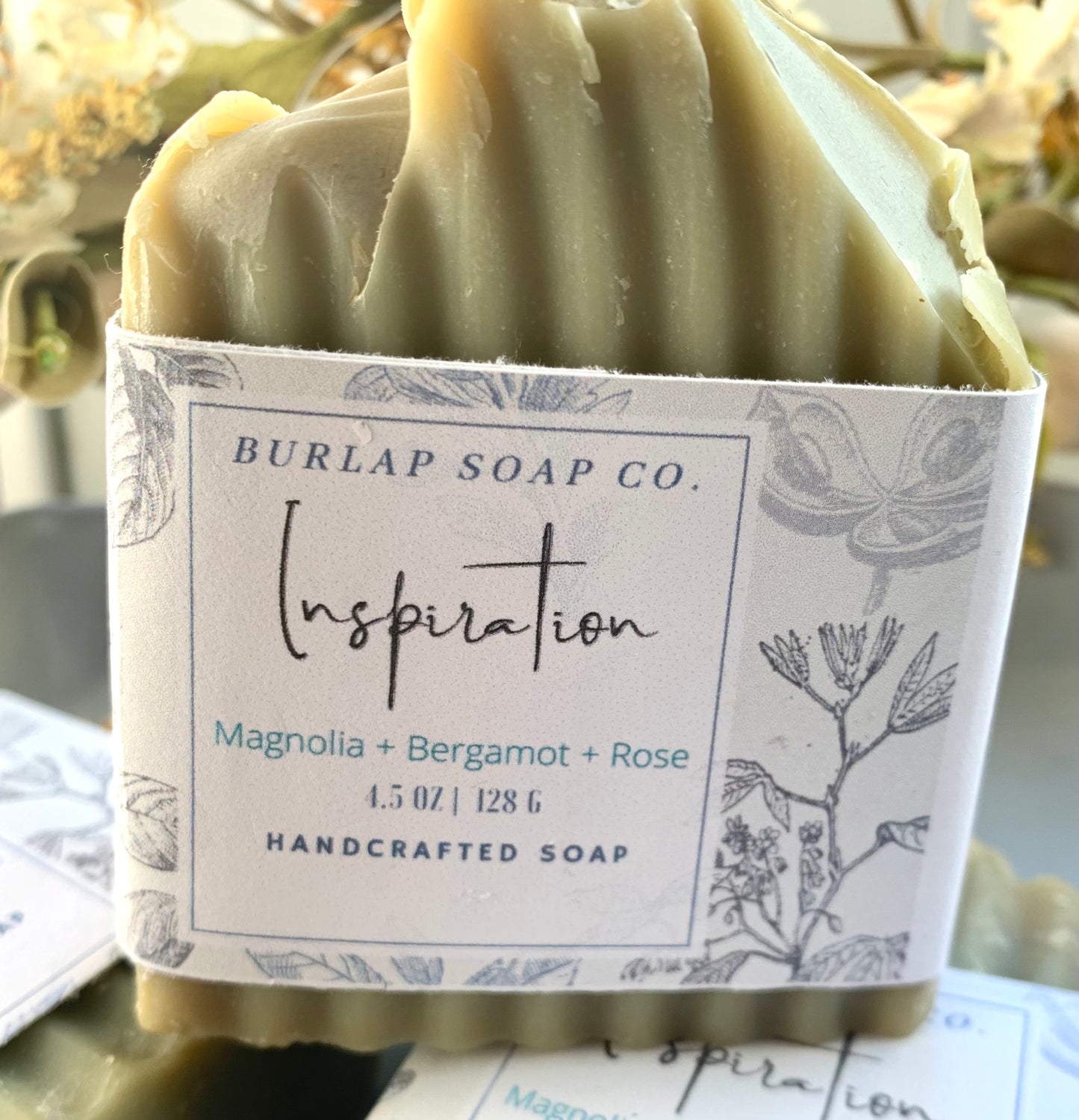 Inspiration Magnolia + Bergamot + Rose Handcrafted  Bar Soap